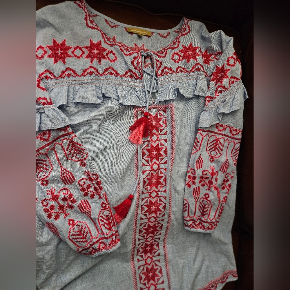 Rose And Rose Embroidered Dress Nwot M/L $469 - Picture 2 of 8